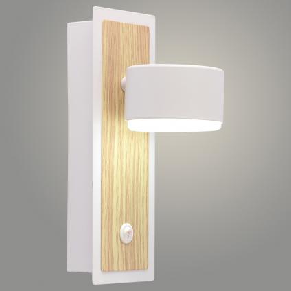 Бра XI4521/1 WT+WOOD белый/дерево 1х15W GX53 d125 h220, HN25